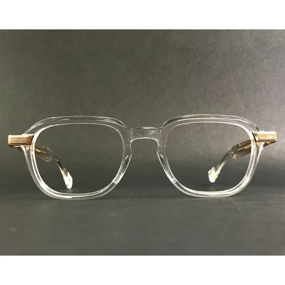 Eyevan Eyeglasses Frames Evans-E CRL 24K Gold Clear Square 50-22-145